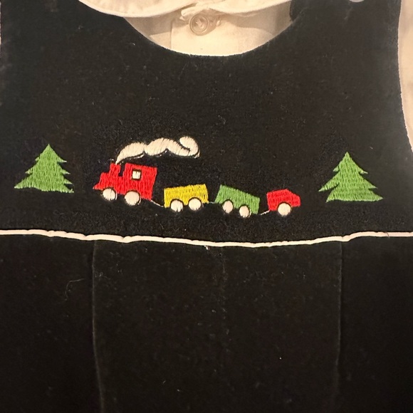 Velvet Vintage Train Jon Jon with Peter Pan Collared Shirt Snaps between legs - Picture 5 of 5